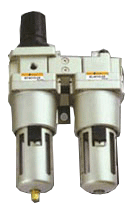 Блок подготовки воздуха в сборе - фильтр-влагоотделитель с регулятором давления и маслораспылитель, с защищенным стаканом