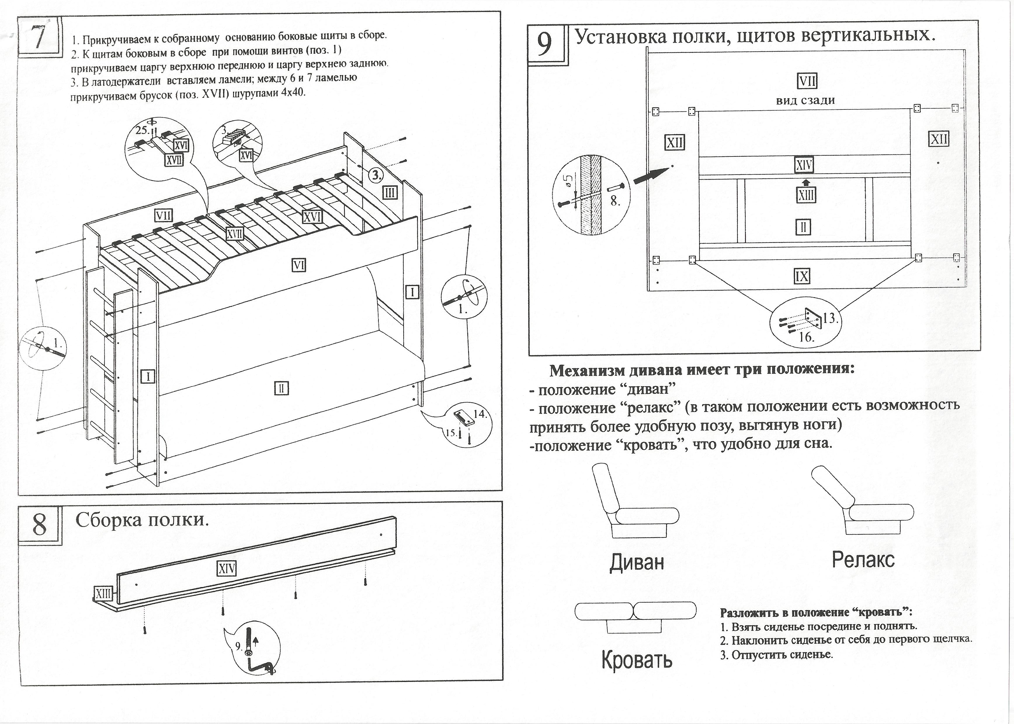 Инструкция сборщика мебели