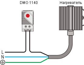 Пример типичного применения терморегулятора DMO 1140