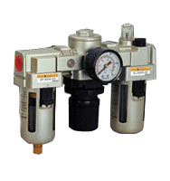 блок подготовки воздуха в сборе - фильтр-влагоотделитель, регулятор давления и маслораспылитель