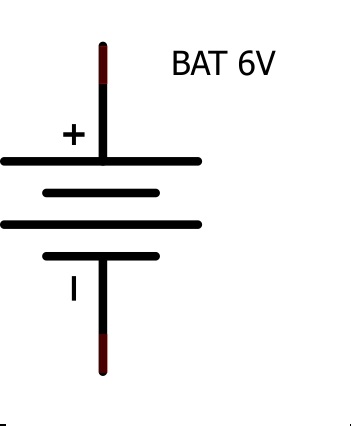 Обозначение батарейки на электрической схеме