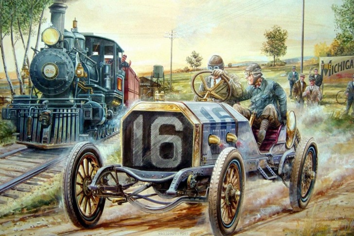   painting, masterpieces, old, cars, worker, Art wallpapers